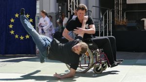Verteidigung aus dem Rollstuhl am Aktionstag der Menschen mit Behinderung